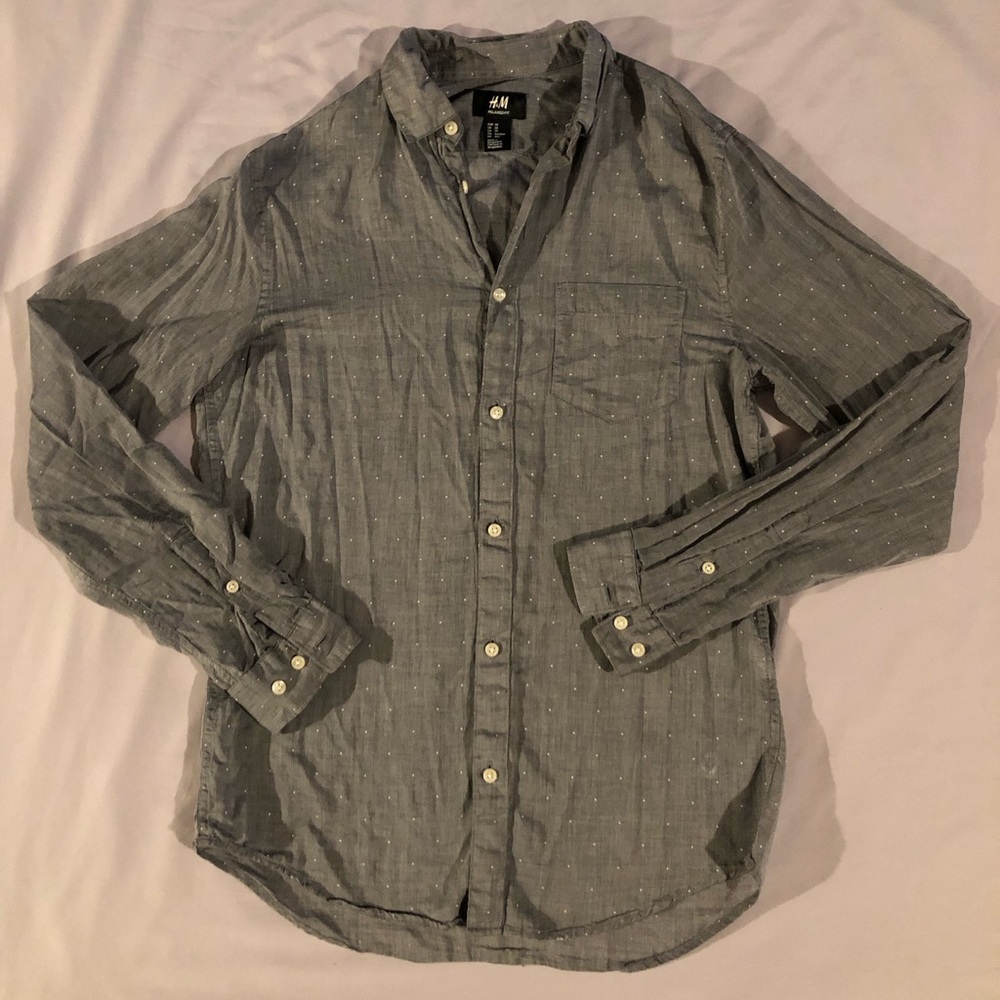 Men's H&M Casual Long Sleeve Button Up Shirt